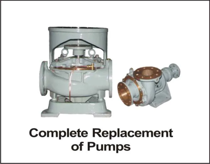 Complete replacement of marine pumps — centrifugal pump casings and bronze-flanged pump body, Subhag Engineers